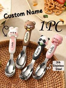 Custom Name Tableware Set, Personalized Spoon Fork And Knife, Customized Kids Utensils, Customizable Birthday And Christmas Gift, Kids Gift, Family - Style 1 - View 2
