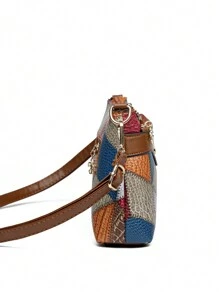 1pc Color Block Design Large Capacity Lightweight Crossbody Bag, Suitable For Women's Daily Use - Multicolor - View 6