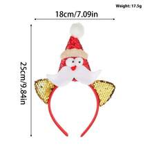 1 cái Băng đô Giáng sinh Hoạt hình Ông già Noel Mũ Đồ mặc ngày lễ Trang trí sự kiện Biểu diễn Đạo cụ trang trí Giáng sinh, Thích hợp cho sử dụng Giáng sinh Mũ Giáng sinh Halloween - Nhiều màu - Xem 3