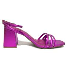 Via Marte Metallic Mid-Heel Sandal 22-16702 - 玫瑰紅 - 查看 2