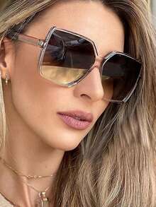 1 chiếc kính râm đơn giản dành cho nữ, trang trí thời trang giản dị thích hợp cho hàng ngày, kỳ nghỉ, du lịch, bãi biển, phụ kiện mùa hè Phụ kiện bãi biển cho nữ Kính râm kính râm - Nhiều màu - Xem 3