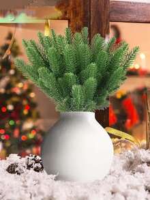 1/10/15pcs  Christmas Simulation Pine Needle Branches Christmas Tree Pine Branches Christmas Hotel Layout Home Decoration Simulation Plant Pine BranchesHome Room Office Decor, Flower Arrangements Artificial Centerpiece, Outdoor Garden Yard Decor, Wedding Birthday Bridal Shower Decor - Green - View 12