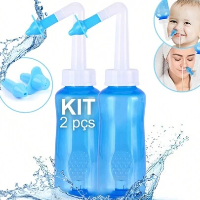 Kit 2 Higienizador Lavador Nasal Ducha P/ Sinusite Rinite Alérgica