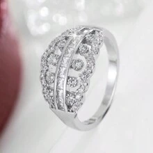 1pc Minimalistische modieuze gepersonaliseerde zirkonia ring voor vrouwen, geschikt voor dagelijks gebruik vinger ring