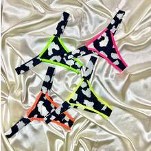 Kit Of 10 Colorful Women's Thongs Printed With Neon Animal Print - 彩色 - 查看 5