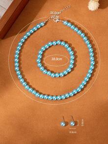 1 Bộ trang sức vòng tay, vòng cổ, hoa tai ngọc trai thanh lịch, thời trang và đa năng dành cho phụ nữ - bộ trang sức ngọc trai - Xem 9