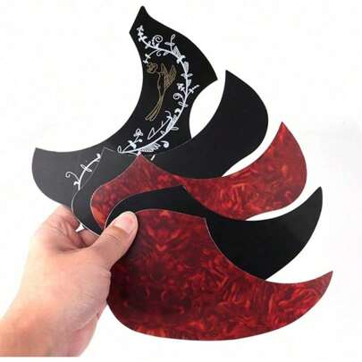 5 Pieces Guitar Body Pickets, Acoustic And Classical Guitar Picks, Hummingbird And Water Shape Self-Adhesive