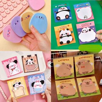 4 st 240 ark söta klisterlappar anteckningsblock för kontor och skola. Kontor, skola, teckning, student, markörer, brevpapper, pojkar, flickor, skolmaterial, tillbaka till skolan.