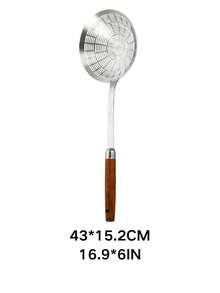 1 chiếc thìa vớt dầu chiên ngập dầu bằng thép không gỉ - Chống bỏng, muôi lọc lớn cho bánh bao và mì, thìa vớt dầu chiên ngập dầu thiết yếu trong bếp - Nhiều màu - Xem 12