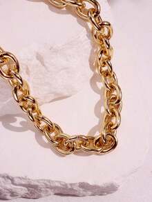 1 件简约个性化创意嘻哈时尚百搭彩色滴油风格项链，适合女士 - 彩色 - 查看 13