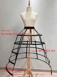 女款白色洛丽塔lolita五圈分体鸟笼95cm黑色鱼骨5圈镂空透气夸张派对演出丝带衬裙