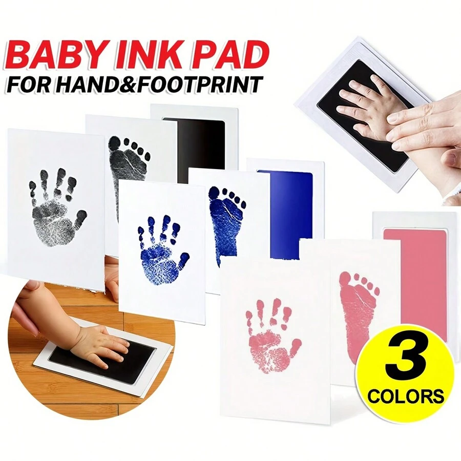 Newborn Footprint Handprint Spray Pad, Gift, Footprint Set, For Baby Shower And 1st Birthday Party Baby Shower Easter Gifts Things For Girls/Boys - Multicolor - View 1