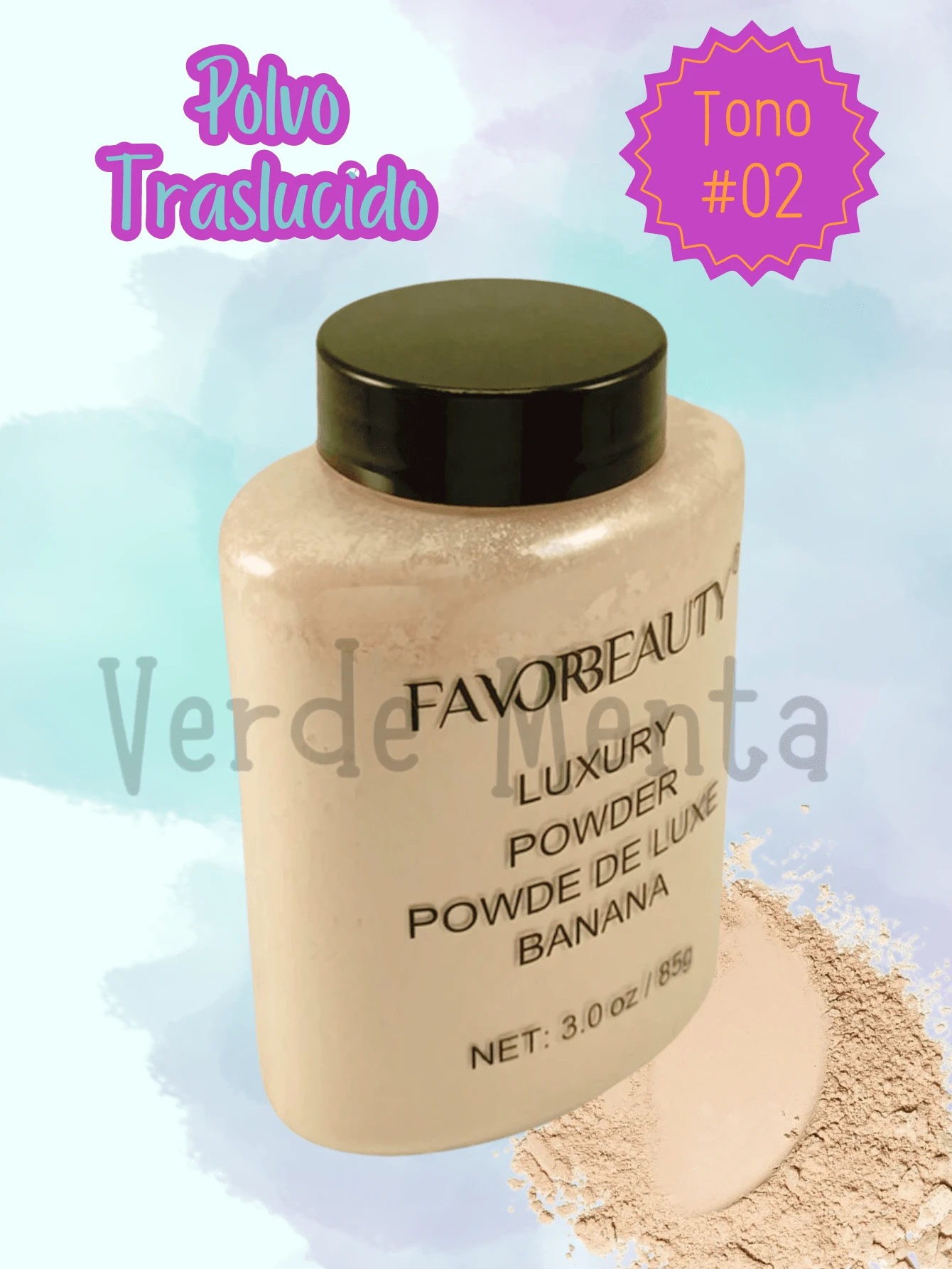 Polvo Banana Traslucido Fijador De Maquillaje Polvo Fijador, Polvo Traslúcido HD, Bissú, El Polvo Traslúcido de Arroz, fijador de maquillaje, acabado mate
