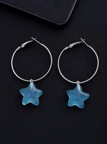 1 par Pendientes de moda de resina mar en forma de estrella colgante para mujeres , minimalista diseño , estilo , regalo para festival