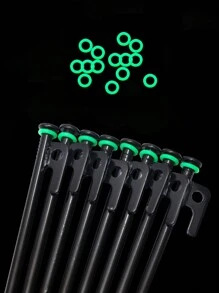 20pcs Tent Post Ring Fluorescent Glow-In-The-Dark Tent Ring Tent Pin Ring Tent Accessories - Green - View 7