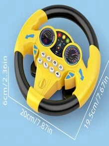 1 pieza de juguete simulado de volante musical de copiloto, rotación de 360 grados, experiencia de conducción realista, cultivar la conciencia de tráfico y el placer de conducir de los niños