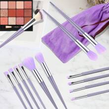 13件套柔软化妆刷套装，包含眼线刷、眼影刷、粉底刷、腮红刷、散粉刷等，是美妆必备的化妆工具。套装包含各种化妆刷，是化妆礼盒的理想之选。 - 紫色 - 查看 1