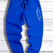 Kids Loose Style Sweatpants With Letter Graphic, Drawstring Waistband Sweatpants. Great For Casual Wear Out And About Or Gifting To Boyfriend.