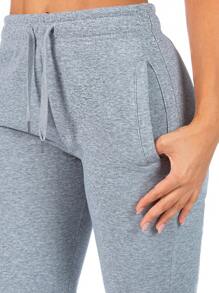 Pants Jogger Deportivo Para Mujer Con Jareta De Ajuste - Gris Claro - Ver 6