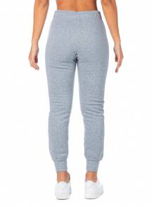 Pants Jogger Deportivo Para Mujer Con Jareta De Ajuste - Gris Claro - Ver 2