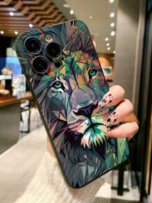 1pc Lion Angel Eye Matte Anti-Drop TPU Phone Case Compatible With IPhone 17/16, 15 Pro Max, 14 Pro Max / Galaxy, SAM / Honor X6A, X7B, X8B / Note 13 Pro / 12C,International Version, Not The Domestic Version - Black - View 2