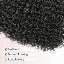 Curly Crochet Hair 14/18/24inch GoGo Curl Crochet Hair For Women Natural Black Deep Wave Braiding Hair,Synthetic Bohemian Crochet Braid Water Wave Crochet Hair Extensions(1B#) - Black - View 5