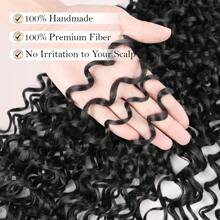 Curly Crochet Hair 14/18/24inch GoGo Curl Crochet Hair For Women Natural Black Deep Wave Braiding Hair,Synthetic Bohemian Crochet Braid Water Wave Crochet Hair Extensions(1B#) - Black - View 4