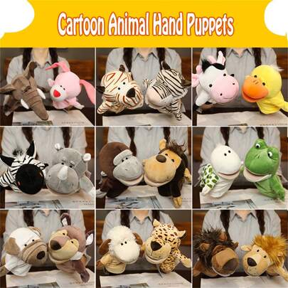 27cm/10.62inch Cartoon Animal Hand Puppets, Multiple Styles To Choose From, Soft Plush Storytelling Toys For Role Play, Creative Imagination - Perfect Gift For Christmas, And Family Activities (Due To Mass Production Of Fabrics, There Will Be Some Slight Color Differences, The Actual Product Is Close To The Promotional Picture),Puppet,Frog,Monkey Plush,Farm Animals,Otters,Crocodile Plush