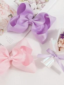 1 pieza Moño grande de 6 pulgadas para niñas, accesorios para el cabello con cinta de grosgrán y pinzas de cocodrilo para niñas y adolescentes, de vuelta a la escuela - Multicolor - Ver 9