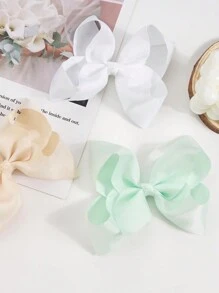 1 pieza Moño grande de 6 pulgadas para niñas, accesorios para el cabello con cinta de grosgrán y pinzas de cocodrilo para niñas y adolescentes, de vuelta a la escuela - Multicolor - Ver 6