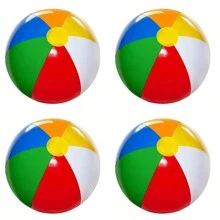 25cm Large Size Four-Color Beach Ball Swimming Pool Inflatable Color Ball Adult Summer Water Play Toys Gifts Party Beach Sanding Toys Gift Inflatable Balloon Beach Ball - Multicolor - View 10