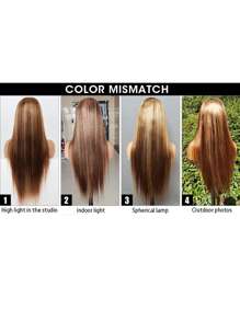 Tóc giả ren phía trước Ombre nổi bật Tóc người 13x4 Trong suốt 4/27 Tóc giả ren phía trước màu vàng mật ong được nhổ sẵn với tóc con Tóc giả ren phía trước thẳng mật độ 150% Tóc người Tóc giả nhuộm màu tóc người - SP4/27 - Xem 8