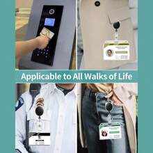 Transparent Double Cards Slots Tag Badge Holder With Badge Reel 2 Cards Storage Organizer Employee Pass Work Card Case Sleeve Men Card Holder Wallet Business Card Holder Credit Card Holder Id Card Holder Women For Women For Men Card Wallet