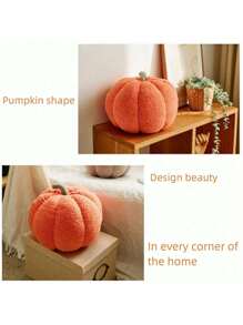 3D 南瓜抱枕，南瓜毛绒抱枕羊毛填充南瓜装饰或派对圣诞节家居装饰万圣节 - 彩色 - 查看 6