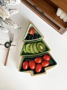 CMYD Studio Khay đựng hình cây thông Noel sáng tạo, đồ ăn nhẹ, vỏ trái cây, đĩa đựng đồ trang trí phòng - Nhiều màu - Xem 11