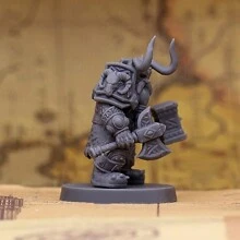 Dwarf Heritage Attack Miniature, Premium 3D Printed Fantasy Tabletop Miniatures Miniature For Role Playing Games - Dark Grey - View 6