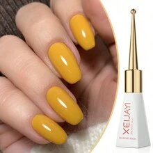 XEIJAYI 1pc 10Ml Long-Lasting Eggshell Glue Gel Nail Polish UV/LED Soak Off Gel Nail Polish For Nail Art DIY Salon Home Holiday Gift For Women - 黃色 - 查看 2