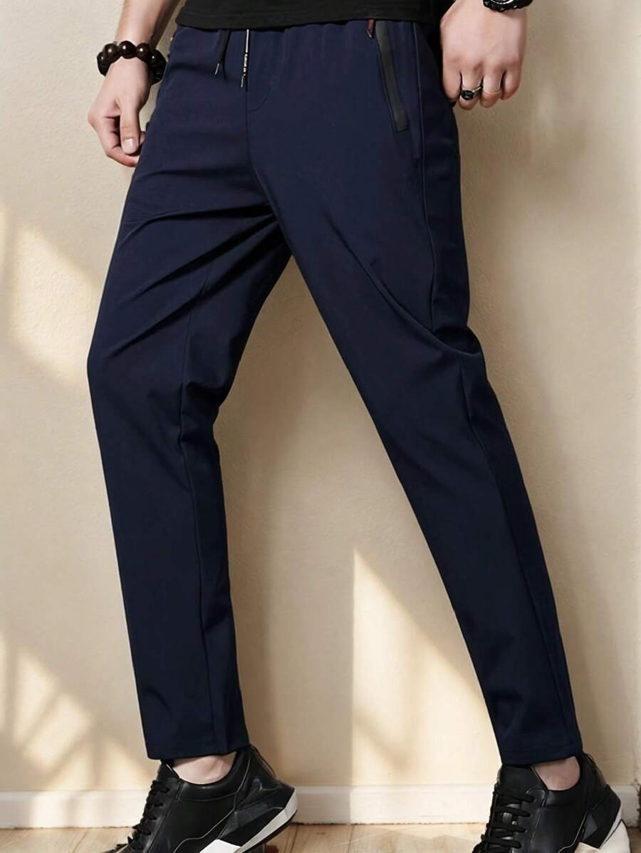 Mens Lightweight Hiking Pants Quick Dry Stretch Joggers For Running Workout Casual - Navy Blue - View 1