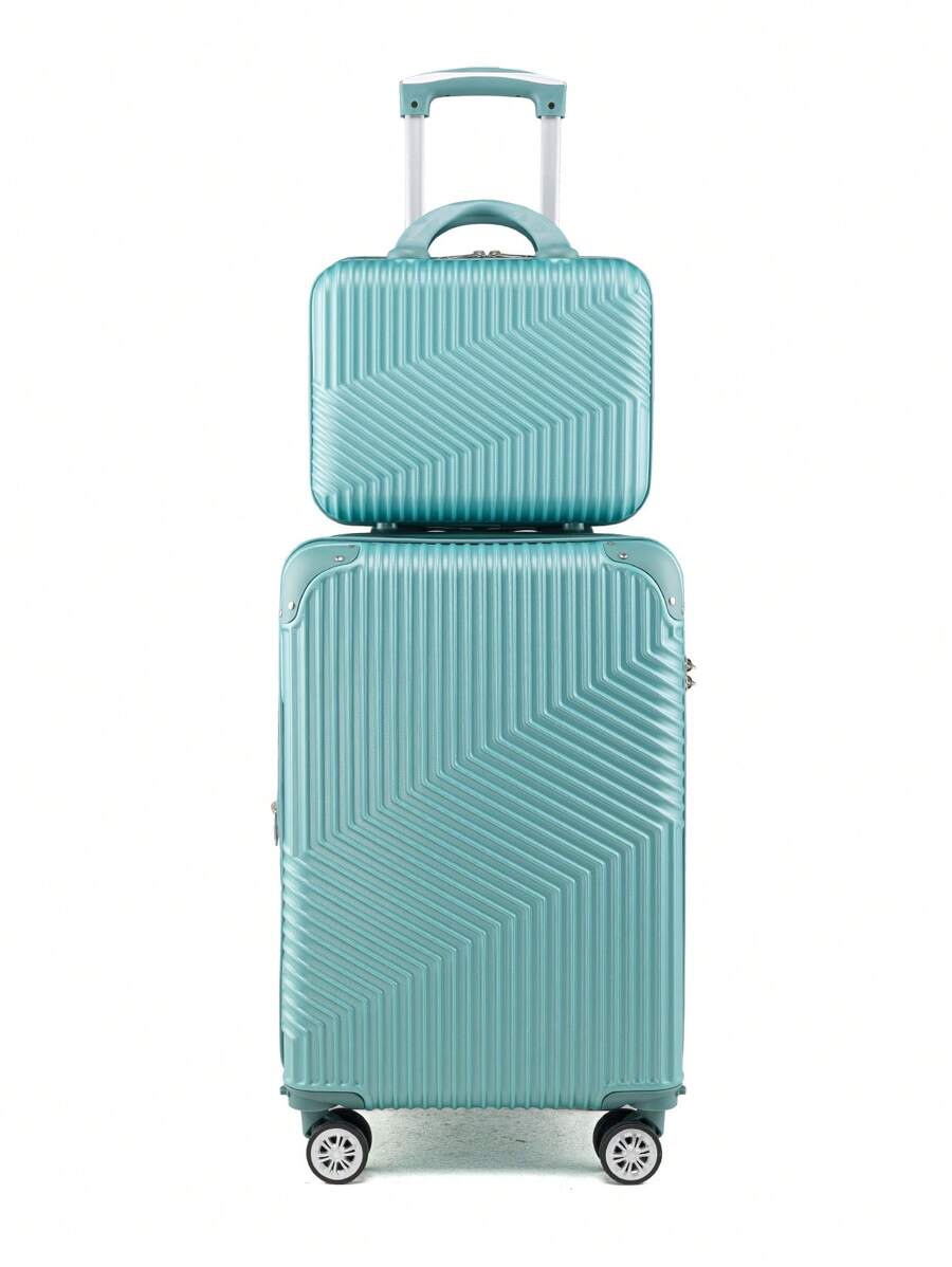 Travel Suitcase Kit 10 KG 8KG 4 Wheels 360 Degree Rotation Fiber + Toiletry Bag - 橄欖綠 - 查看 1