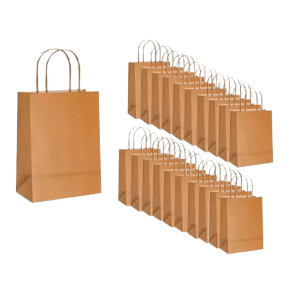 50 SACOLAS PAPEL KRAFT M 26x19,5x9,5cm  CROMUS