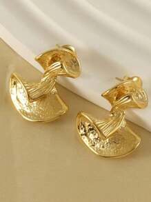 1 Pair Elegant 18K Gold Plated Titanium Steel Ballet Skirt Inspired Earrings, Casual And Party Wear, Fashion Accessories For Women