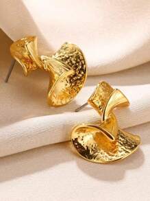 1 Pair Elegant 18K Gold Plated Titanium Steel Ballet Skirt Inspired Earrings, Casual And Party Wear, Fashion Accessories For Women