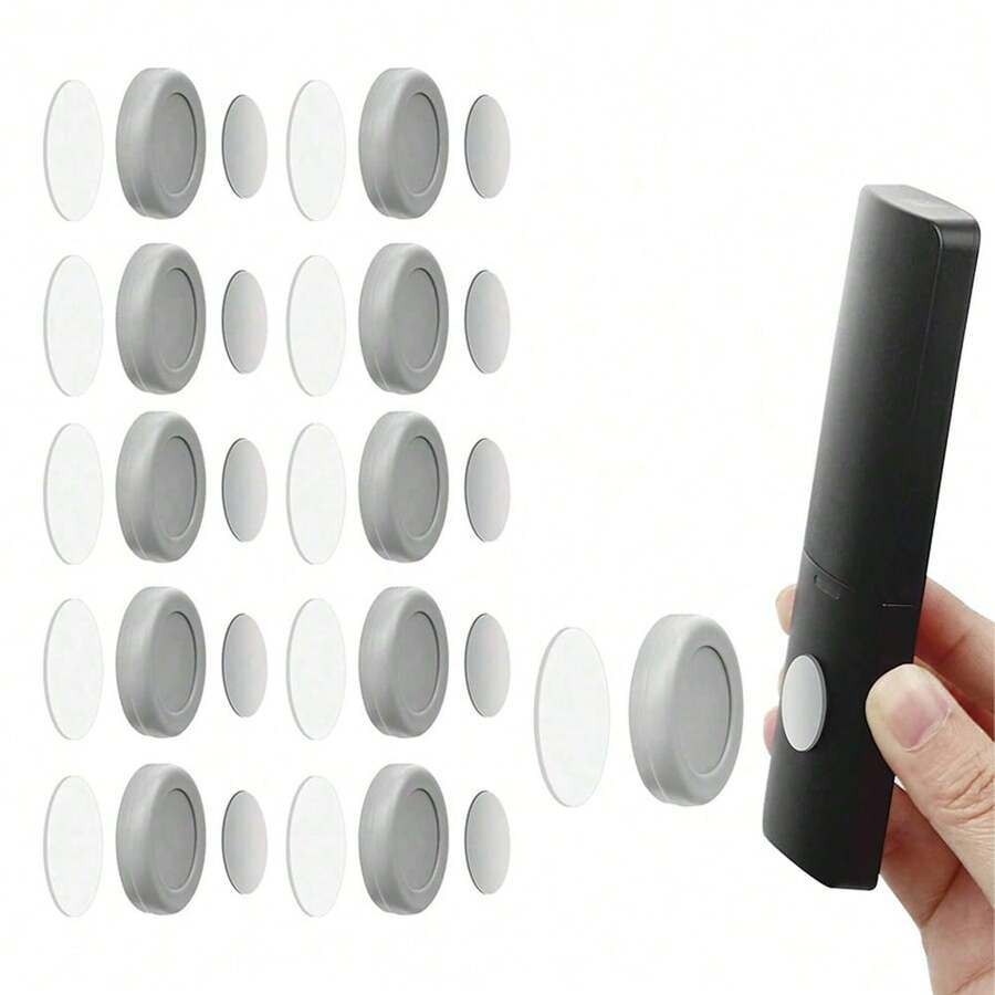 WALLFID Magnetic Remote Control Holder Wall Mount Holders Hole-Free Phone Charging Organizer Storage Containers For Home Office School Supply Storage - Strong Magnet Securely Hold - 灰色-10pcs - 查看 1