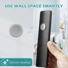 WALLFID Magnetic Remote Control Holder Wall Mount Holders Hole-Free Phone Charging Organizer Storage Containers For Home Office School Supply Storage - Strong Magnet Securely Hold - 灰色-10pcs - 查看 2