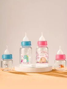 1pc Cartoon Design Baby Bottle For Newborn Kitten Puppy Pet Feeding Milk Bottle With Nipple