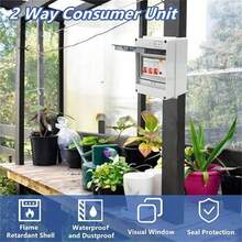 Consumer Unit 2 Way, IP65 Protection Garage Consumer Unit, Plastic Leakage Circuit Breaker, Fuse Box Consumer Unit For Garages, Caravans, Workshops, 40A 30mA RCD 2MCB 6A+16A - White - View 8