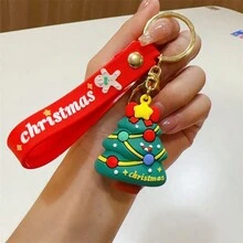1 pieza Adorno de llavero navideño con Papá Noel, muñeco de nieve, renos, decoración de llavero, regalo pequeño para máquina expendedora - Multicolor - Ver 13