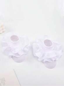 1 Pair Children's Double Layer Ruffle Ballet/Dance Princess Socks - White - View 2