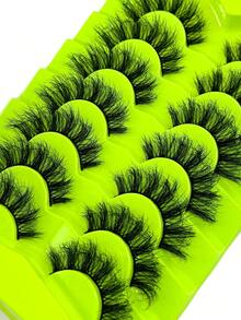 7 对全新猫眼蓬松仿貂皮睫毛 8D 纤细夸张长浓密卷曲假睫毛自然外观柔软丰盈 3D 貂皮睫毛俄罗斯卷曲睫毛凌乱貂皮睫毛智能长狐眼提升睫毛 - 眼尾拉長款 - 查看 5