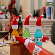 圣诞装饰圣诞装饰用品，圣诞老人迷你帽，酒瓶迷你帽，圣诞小礼物 - 紅白色 - 查看 3